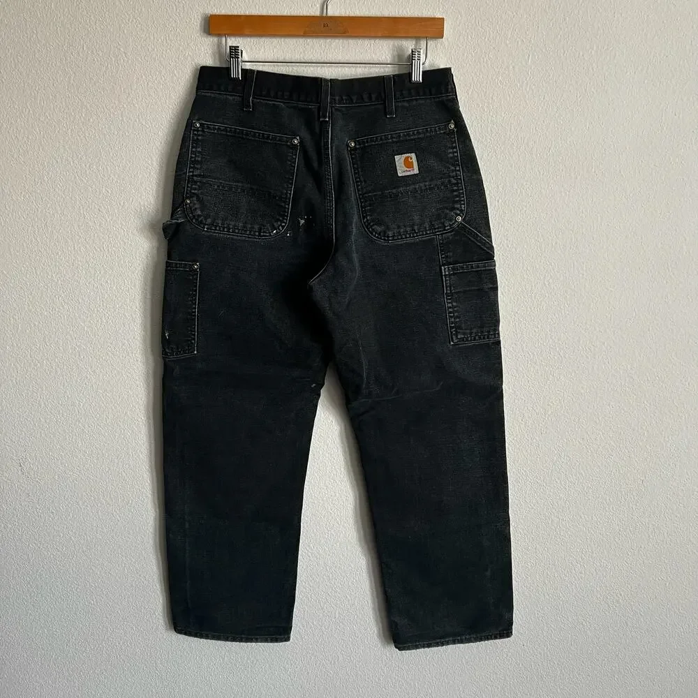 Carhartt faded black double knee work wear carpenter pants